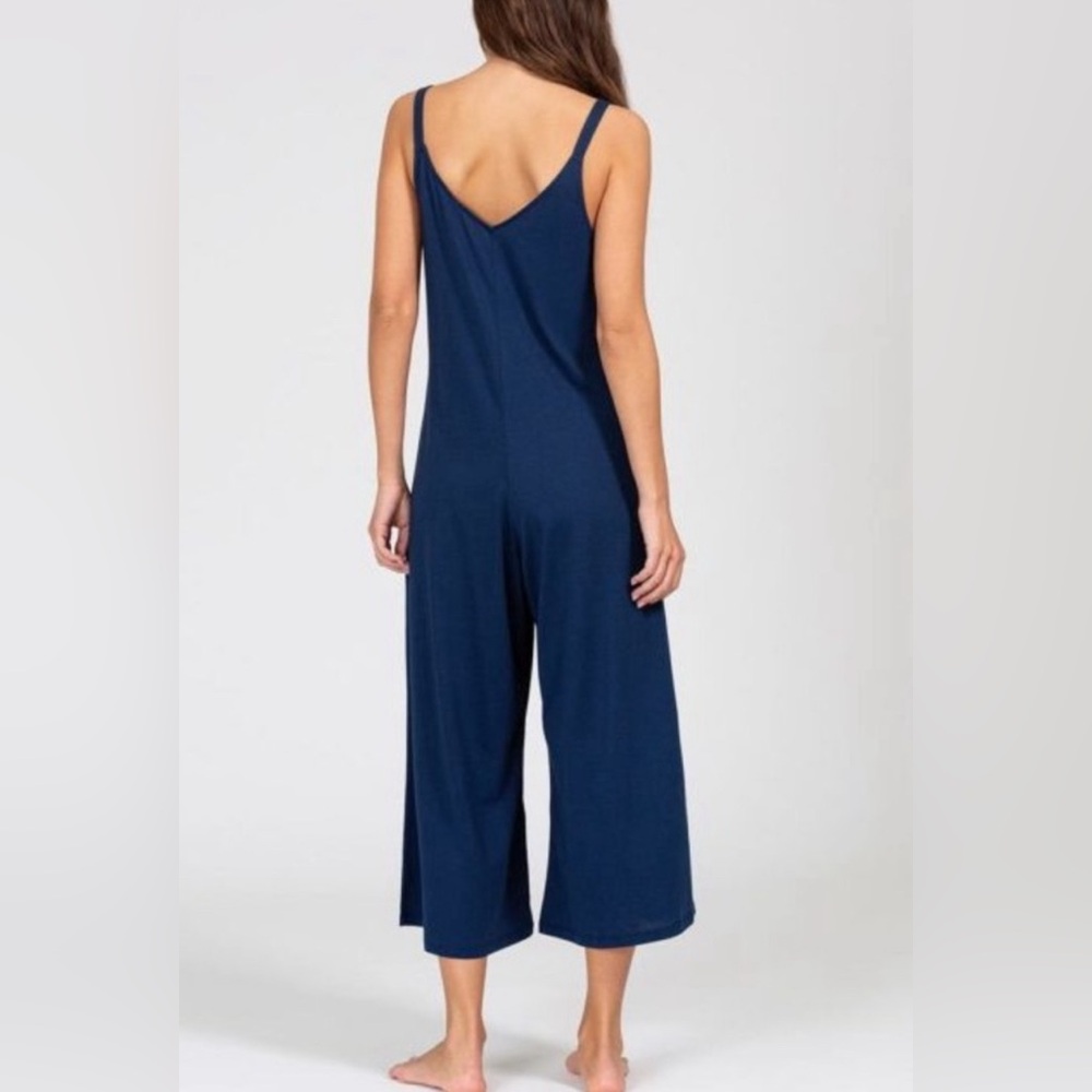 Eberjey Navy Wide Leg Jumpsuit - Picture 2 of 6